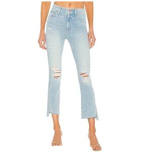 MOTHER The Insider Crop Step Fray Denim Jeans Free Hugs Distressed Wash Size 27